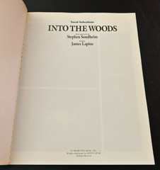 1988 INTO THE WOODS VOCAL SELECTIONS Musical Bernadette Peters STEPHEN SONDHEIM