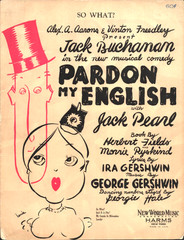 1933 GEORGE GERSHWIN / PARDON MY ENGLISH Broadway sheet music SO WHAT?