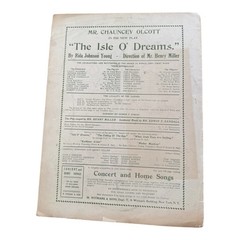 Chauncey Olcott Isle O Dreams Irish Theatre Sheet Music M Witmark 1911 See Photo