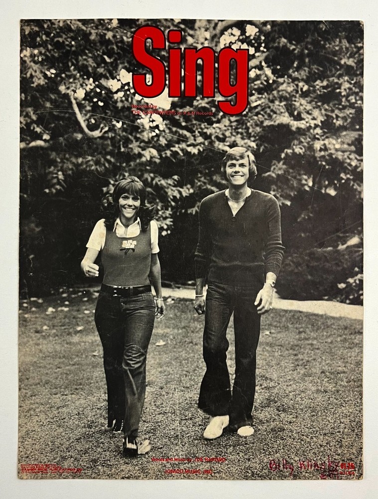 1971 Sing The Carpenters Karen Raposo Piano Vocal Guitar Vintage Sheet Music