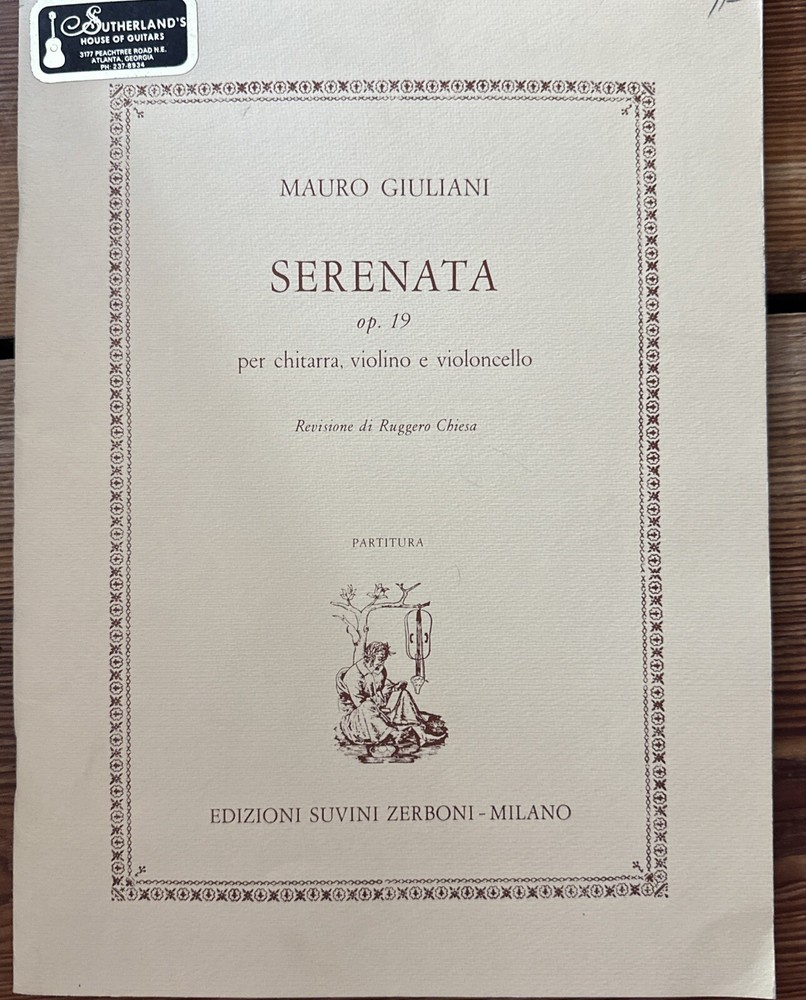 Mauro Giuliani Serenata Op. 9 Classical Guitar Violin sheet Music -HTF 45 Pages