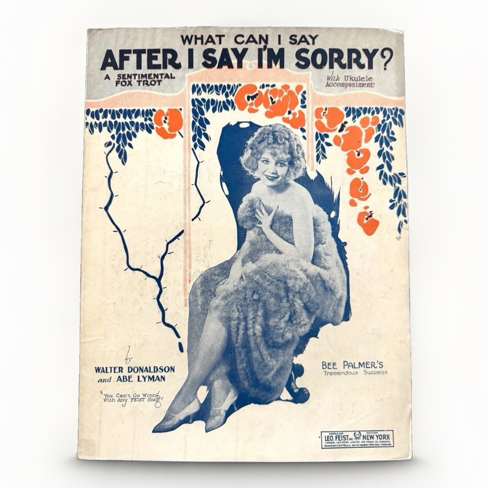 What Can I Say After I Say Im Sorry Sheet Music 1926 Bee Palmer Shimmy Queen