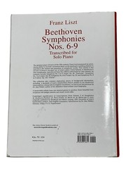 Beethoven Symphonies Nos 6-9 Transcribed for Piano Solo Songbook Franz Liszt