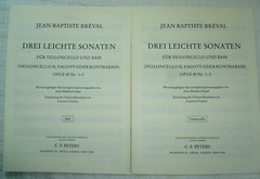 BREVAL 3 EASY SONATAS FOR CELLO & BASS INSTRUMENT Op. 40 Nos. 1-3