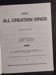 Dino Kartsonakis Songbook All Creation Sings 1991 Praise & Worship New