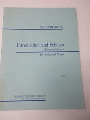 Sol Berkowitz Introduction and Scherzo Blues & Dance Viola and Piano Sheet Music