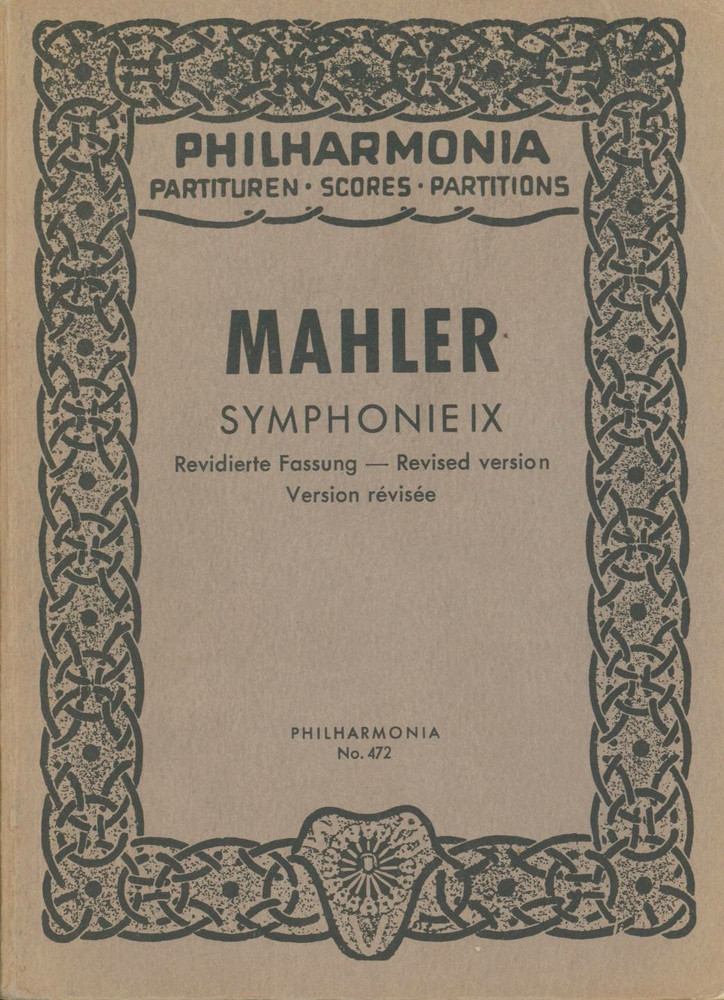 Vintage Mahler Symphony 9 Pocket Score 1912 Philharmonia #472 Revised Edition
