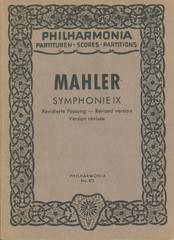 Vintage Mahler Symphony 9 Pocket Score 1912 Philharmonia #472 Revised Edition