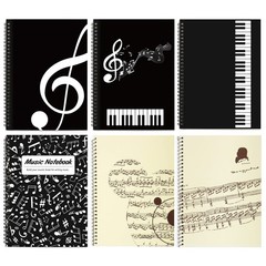 Blank Sheet Music Manuscript Notebook – 100 Pages, 26x19cm, Black Art Paper
