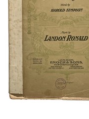 1906 Sheet Music Book A CYCLE OF LIFE Landon Ronald High Voice Madame Melba
