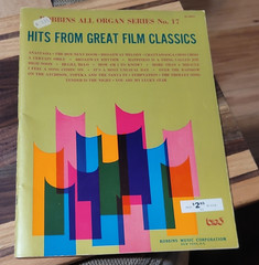 Robbins Music Hits From Great Film Classics Organ Song Book All-Organ No. 17