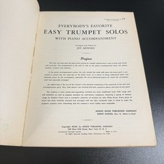 Vtg 1950 Everybody’s Favorite Easy Trumpet Solos No. 77 With Piano Acc