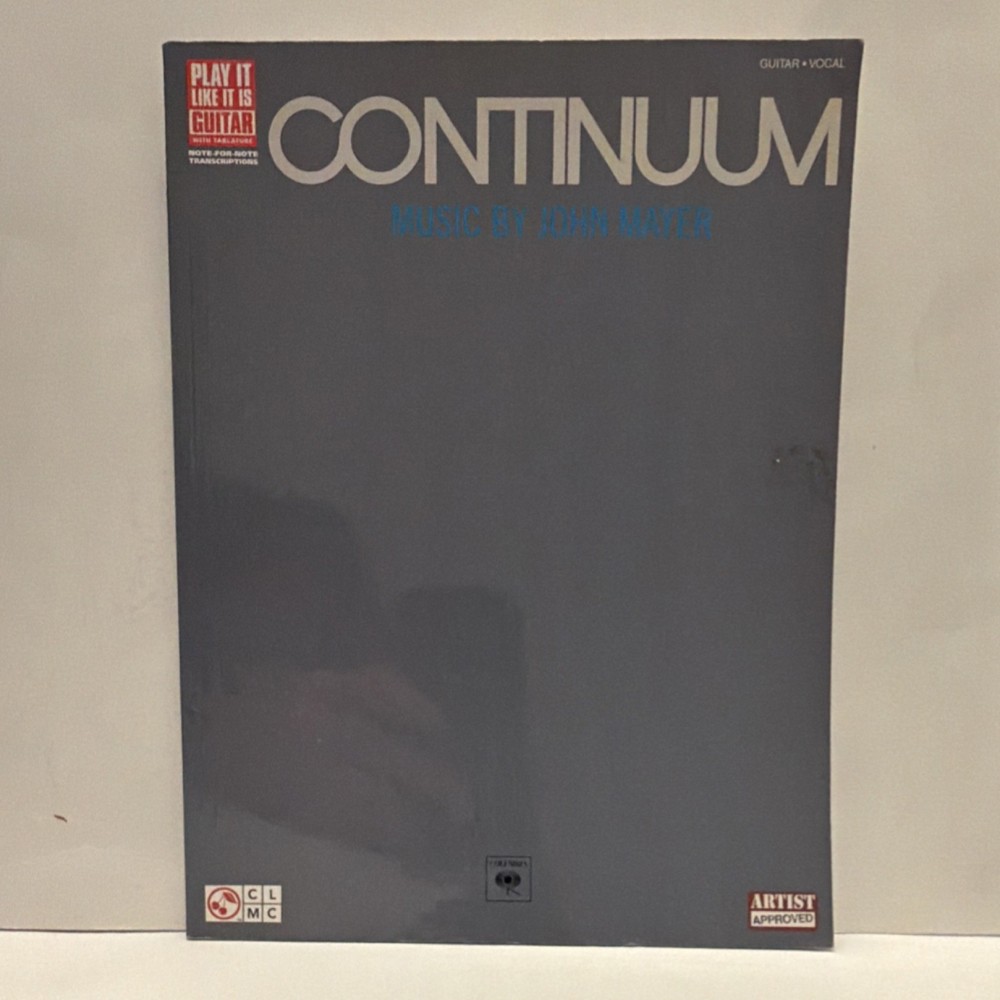 John Mayer Continuum Guitar Vocal Song Book Sheet Music Cherry Lane Tab