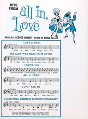 I Found Him Sheet Music All In Love 1961 Musical Jacques Urbont Bruce Geller