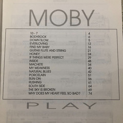 MOBY PLAY – 78pg SHEET MUSIC SONGBOOK – 2001 – EXCELLENT – CARISCH ITALY