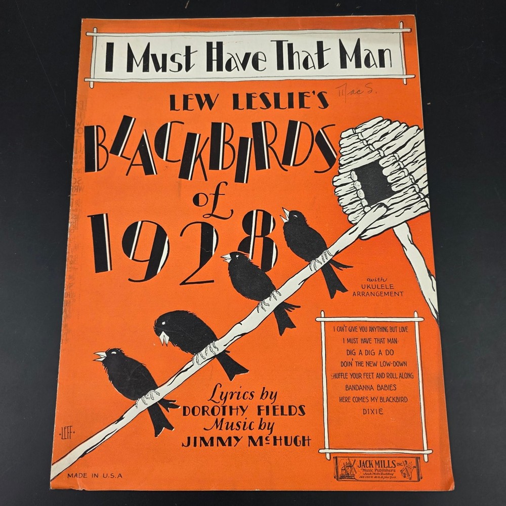 I Must Have That Man Sheet Music from BLACKBIRDS of 1928 Fields McHugh P/V/G