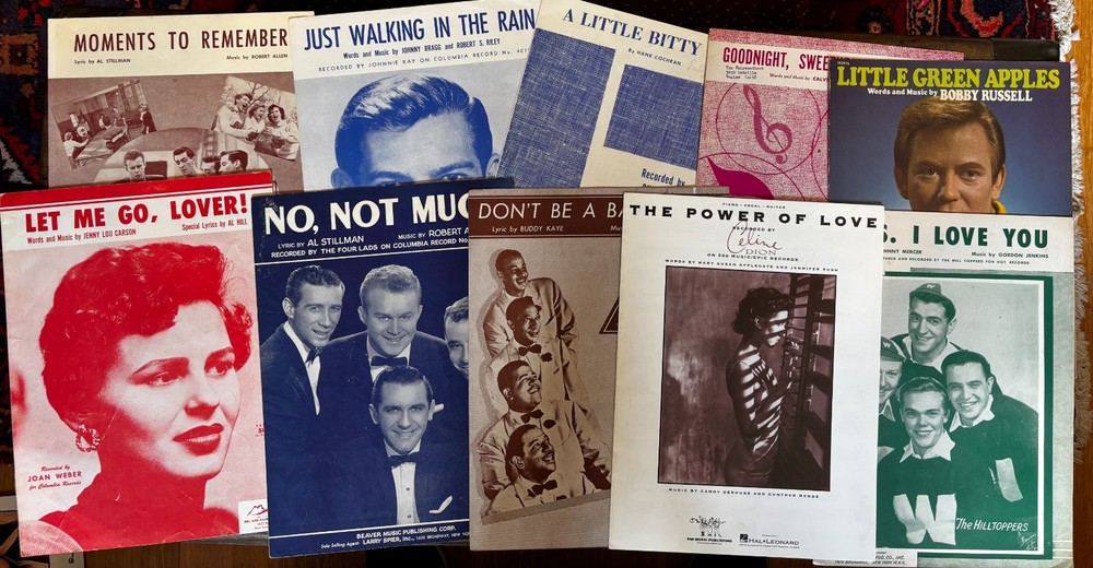 Lot of 10 Vintage Sheet Music: THE POWER OF LOVE, LET ME GO LOVER, MILLS BROS ++