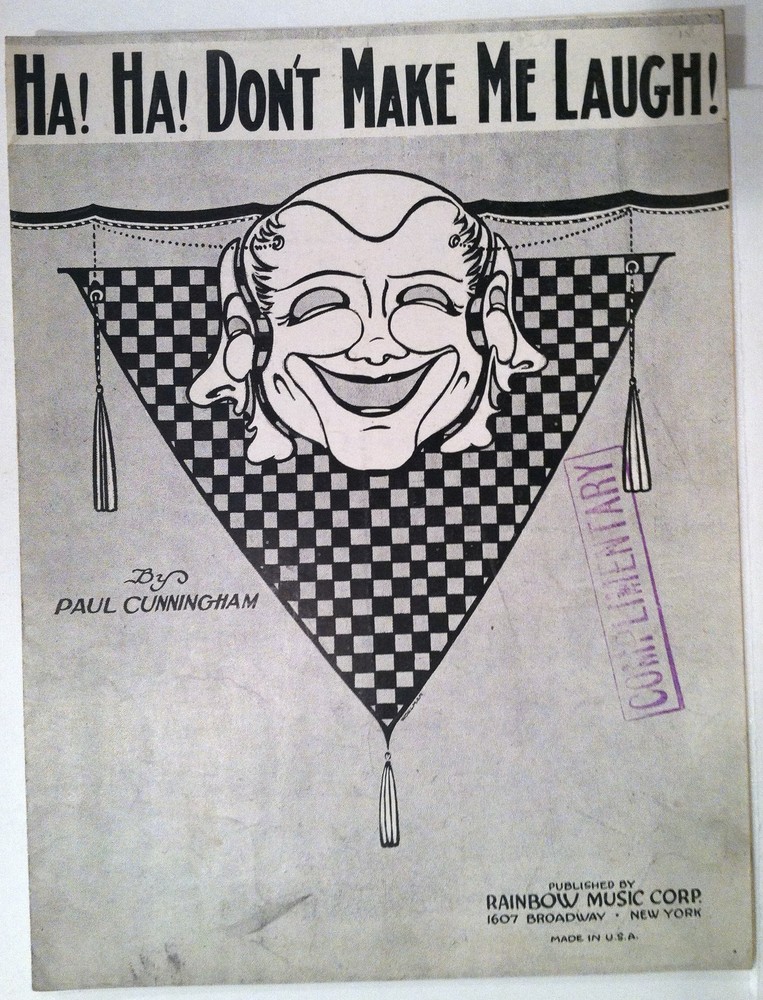1924 « HA! HA! DON&rsquo;T MAKE ME LAUGH » ART COVER SHEET MUSIC