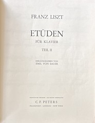 Liszt Piano Etudes Book 2 Klavierwerke IV Etüden II Edition Peters 3600d
