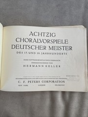 Chorale Preludes for Organ Edition Peters No. 4448 Vintage Hermann Keller