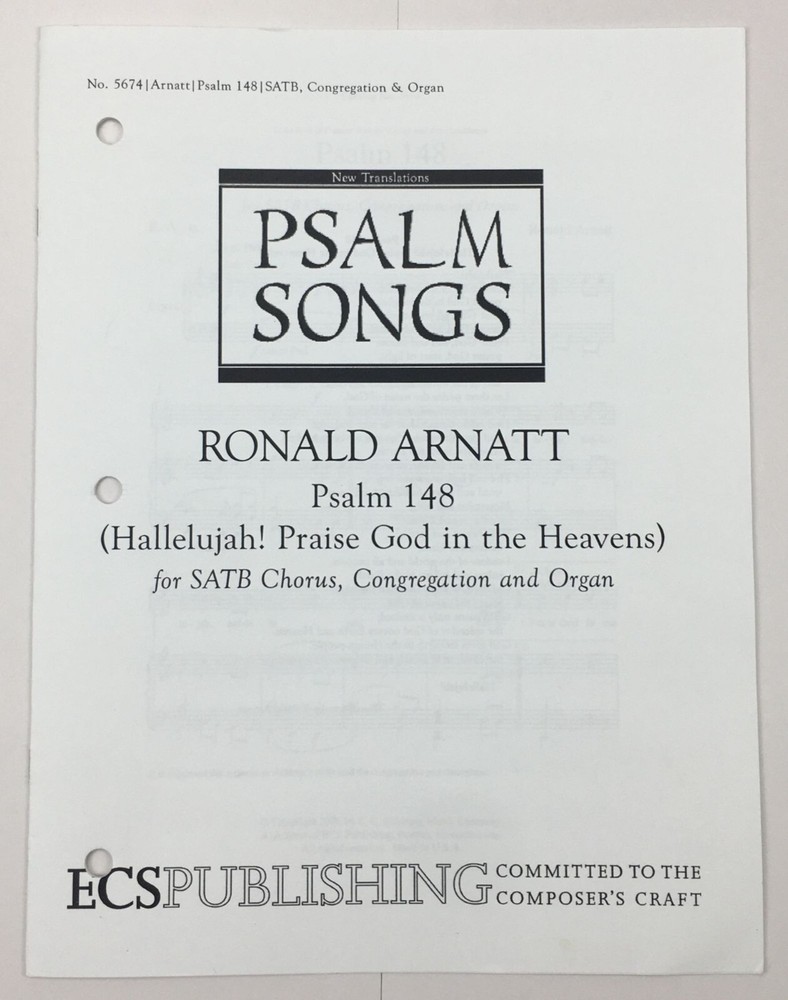 Psalm 148 Hallelujah Praise God In The Heavens SATB Chorus Organ Sheet Music ECS