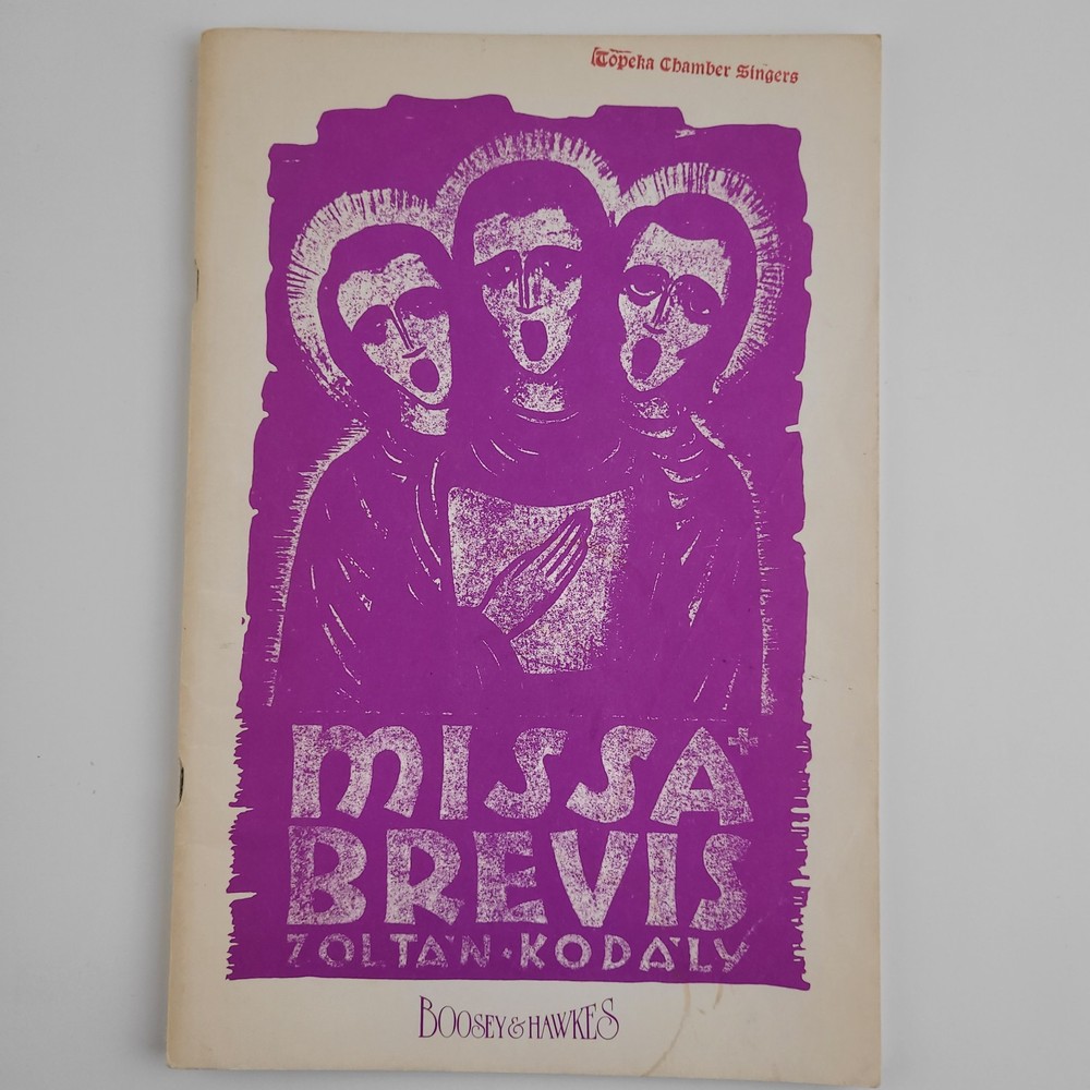 Missa Brevis Kodaly Choral Music Songbook, Boosey & Hawkes, Vtg Music Book #SM4
