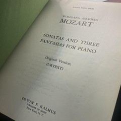 Vintage Kalmus Mozart Sonatas & Three Fantasias Piano Urtext Sheet Music USA