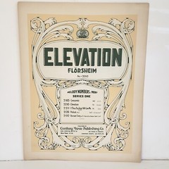 Antique 1924 Elevation Sheet Music by Otto Florsheim
