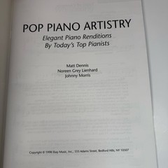 Pop Piano Artistry Elegant Piano Renditions By Today&rsquo;s Top Pianists 1998 Vtg