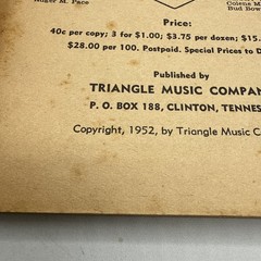 Vintage 1952 “Silver Chords” Triangle Music Company Hymnal Song Book Shape Notes