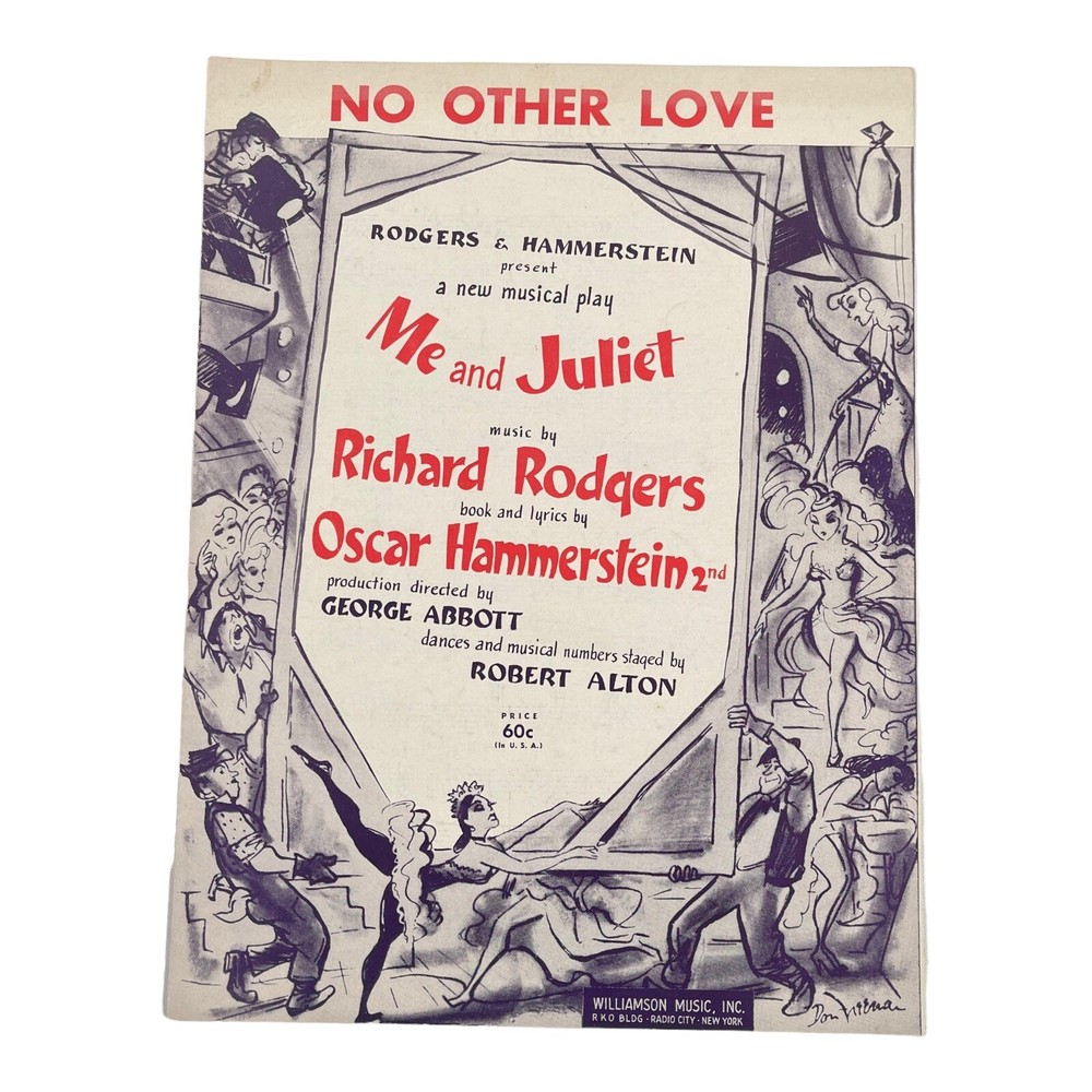 No Other Love Sheet Music Me & Juliet Rodgers Hammerstein Piano Vocals Guitar