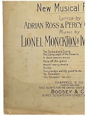 1901 Sheet Music THE TOREADOR New Musical Play Lionel Monckton & Ivan Caryll