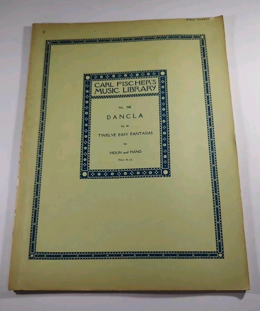 Carl Fischer Music Librar 12 Easy Fantasias for the Violin & Piano Dancla Op.86