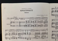 Brahms Sonatensatz Scherzo For Violin (or Viola) & Piano Op. Posth. Sheet Music