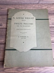Vintage Music Book Twelve Preludes N Louise Wright 1915 Paperback