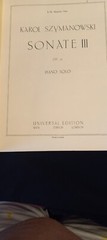 rare vintage Piano sonata SZYMANOWSKI music score
