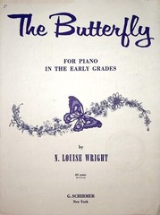 The Butterfly N. Louise Wright Piano Sheet Music 1919 G. Schirmer Early Grades