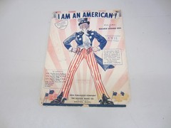 1939 I AM AN AMERICAN by Benjamin Edwards Neal Sheet Music uncle sam cover
