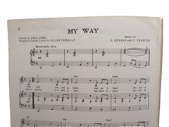 My Way Sheet Music Elvis Presley Piano Vocals 60s Easy Listening Rock & Roll F1J