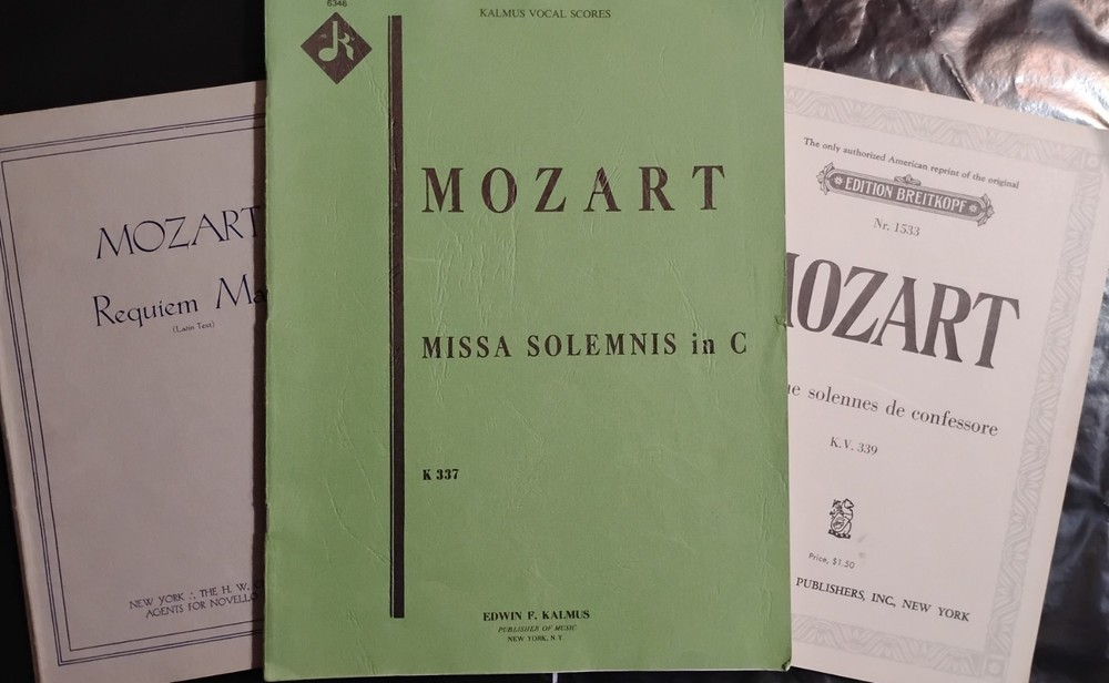 Mozart Choral Vocal Scores Lot of 3: Requiem Mass, Vesperae, and Missa Solemnis
