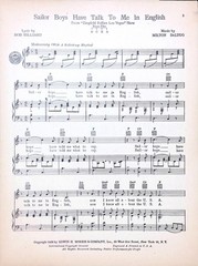 Sailor Boys Have Talk To Me In English Sheet Music Rosemary Clooney Bob Hilliard