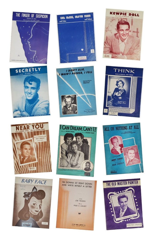 Lot of 12 Various Artists Eras & Genres Sheet Music