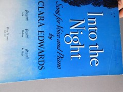 Into the Night – 1939 sheet music for High Voice & Piano – Clara Edwards