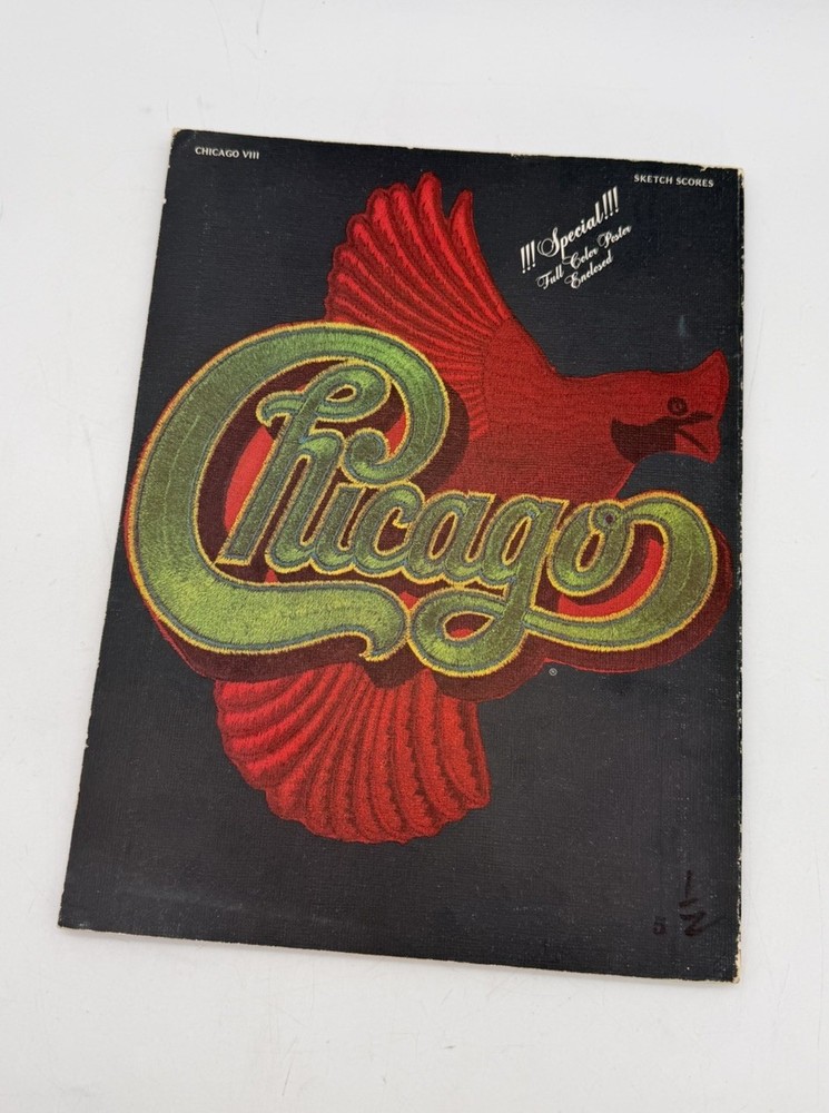 Vintage 1975 Chicago VIII Special Ed Sketch Scores Book W/ Colored Poster RARE
