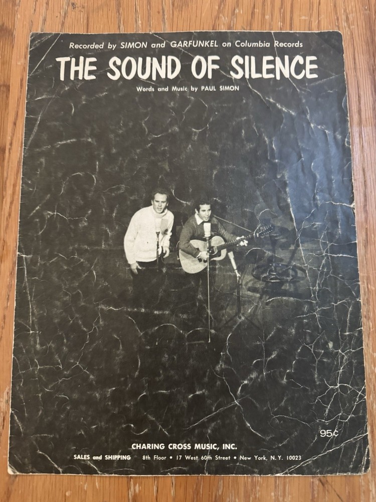 Simon & Garfunkel – The Sound 0f Silence, 1965. Sheet Music, Some Wear