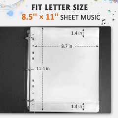 Sheet Music Folder, Letter Size Music Binder, 80 Pages Capacity, Writable Choir