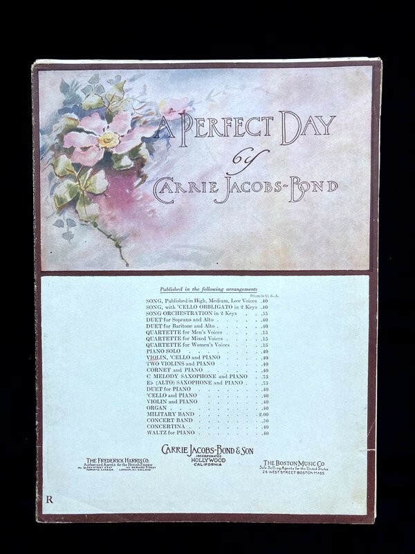 A Perfect Day for Violin, Cello, and Piano by Carrie Jacobs-Bond