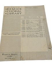 VTG 1929 Remick Choral Library Treble Voices SA Sheet Music Booklet