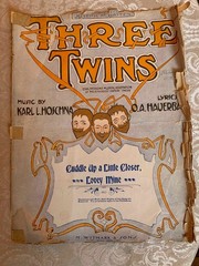 CUDDLE UP LITTLE CLOSER 1908 Three Twins Sheet Music Hoschna Hauerbach Witmark