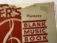 1920 Warner&rsquo;s Harmony Blank Music Book Chart Music Publishing House Chicago VTG